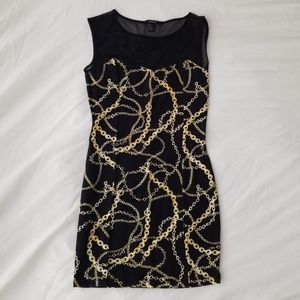 Bodycon Mini-Dress Mesh Top & Sweetheart Neckline